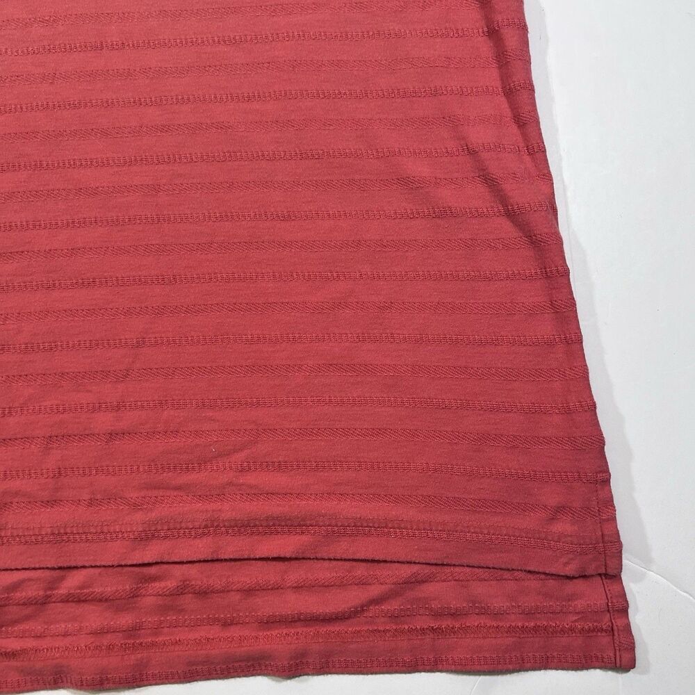 LL Bean 100% Cotton Short Sleeve Coral Textured Stripe Polo Golf Shirt Men's XL - Picture 3 of 9
